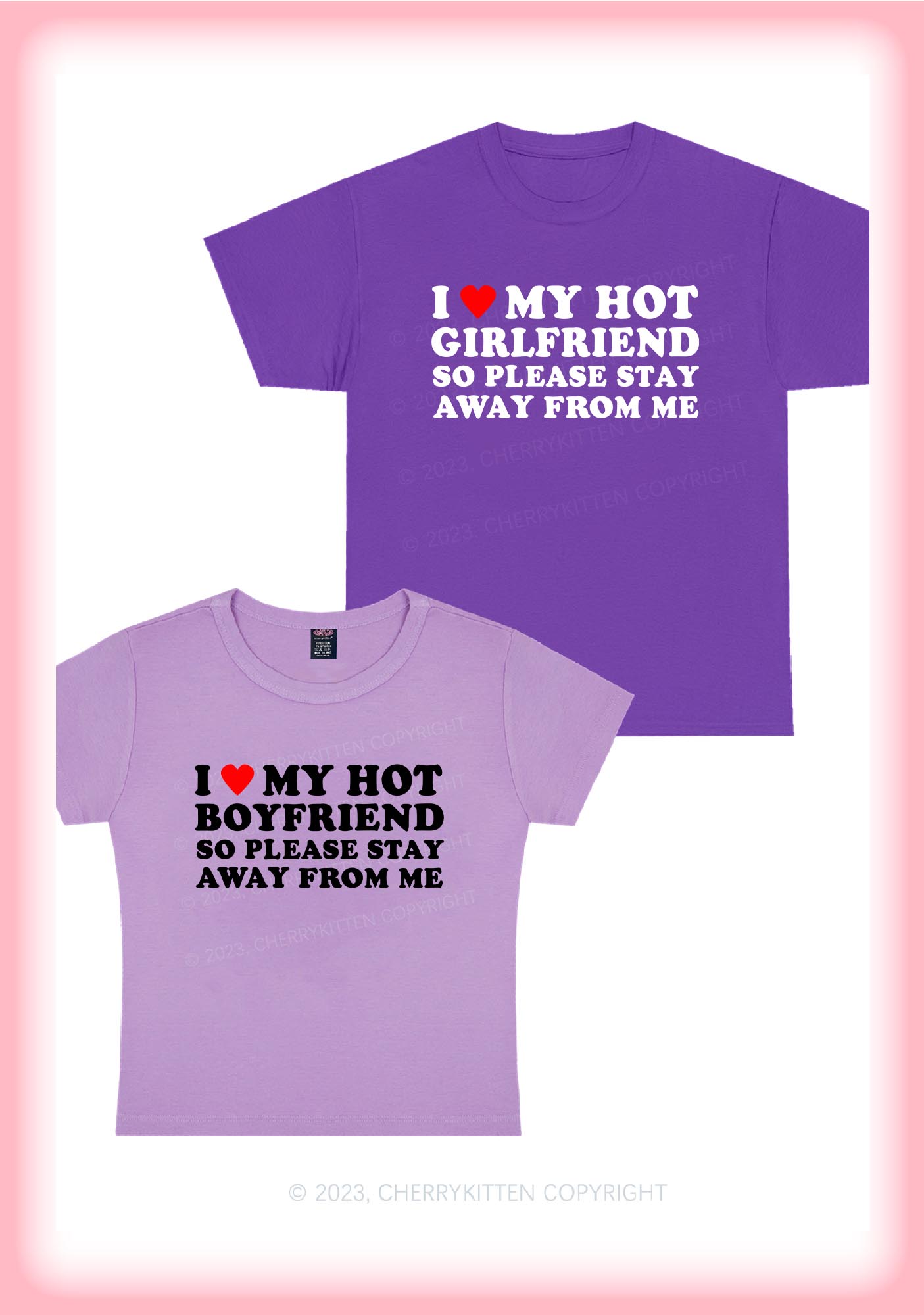 I Love My Hot BF&GF Y2K Valentine's Day Shirt Cherrykitten