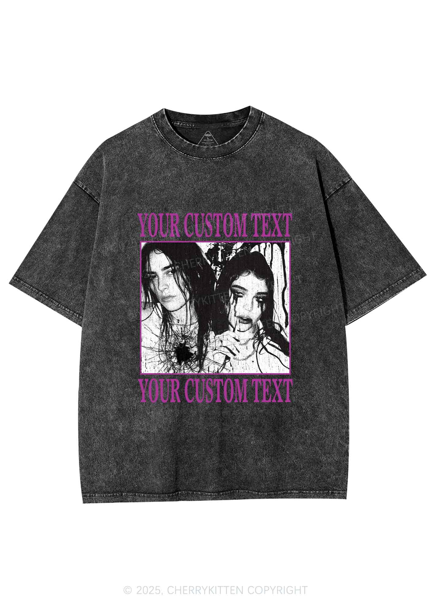 Custom Halloween Creepy Couple Y2K Shirts Washed Tee Cherrykitten