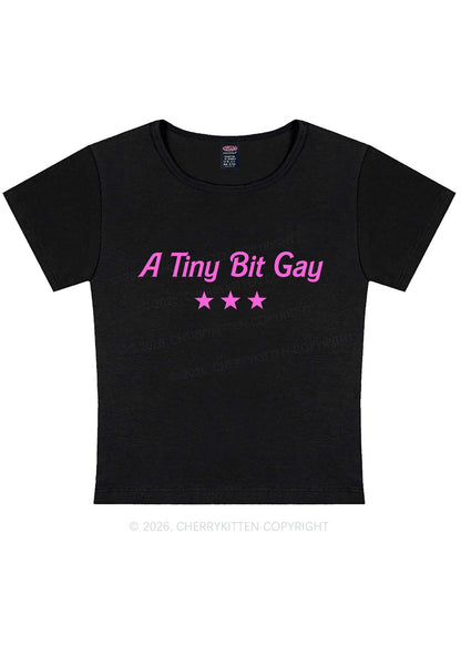 A Tiny Bit Gay Pride Y2K Baby Tee Cherrykitten