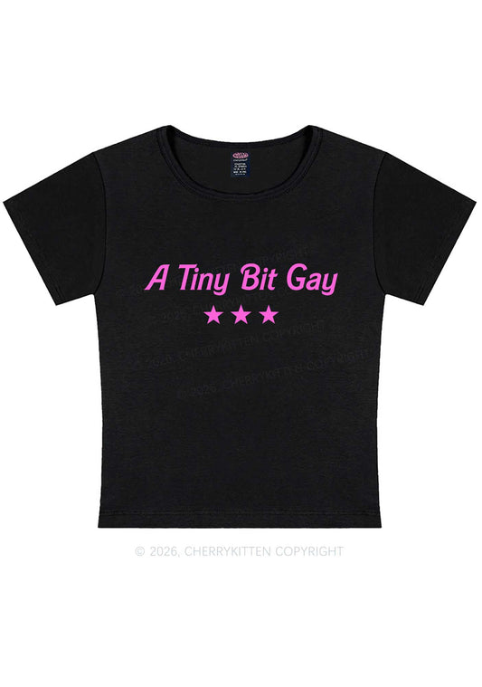 A Tiny Bit Gay Pride Y2K Baby Tee Cherrykitten