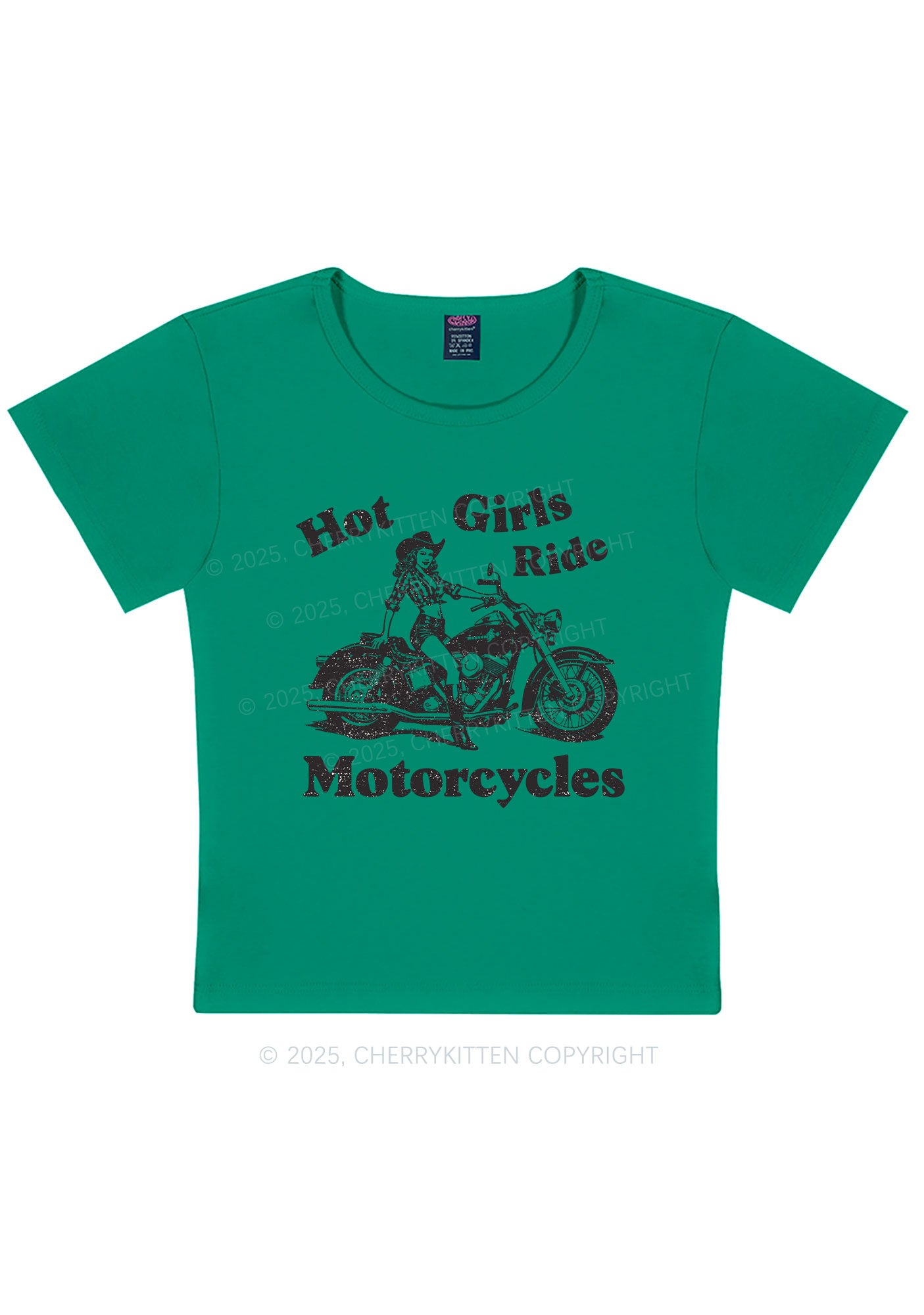 Hot Girls Ride Motorcycles Y2K Baby Tee Cherrykitten