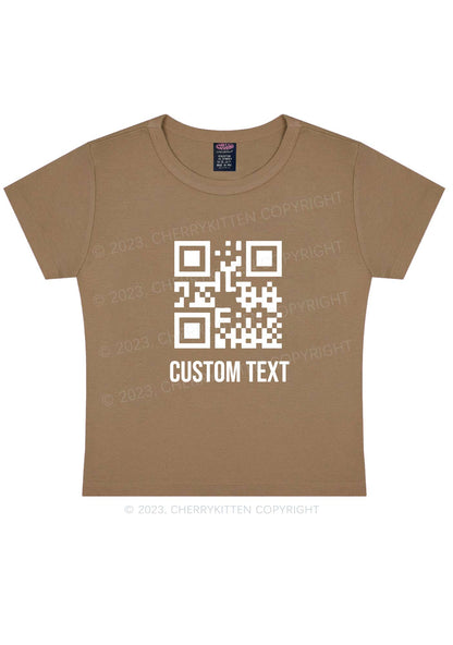 Custom Text QR Code Y2K Baby Tee Cherrykitten