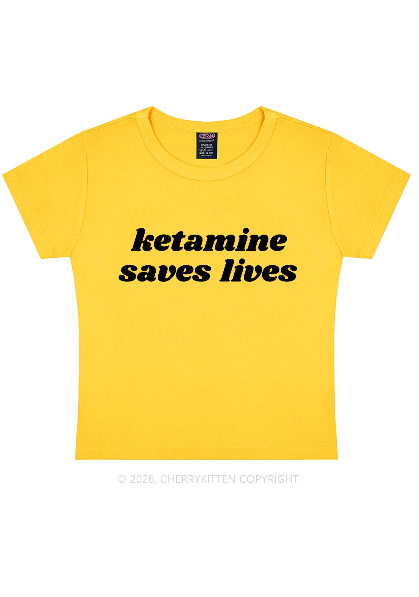 Kxxamine Saves Lives Y2K Baby Tee Cherrykitten