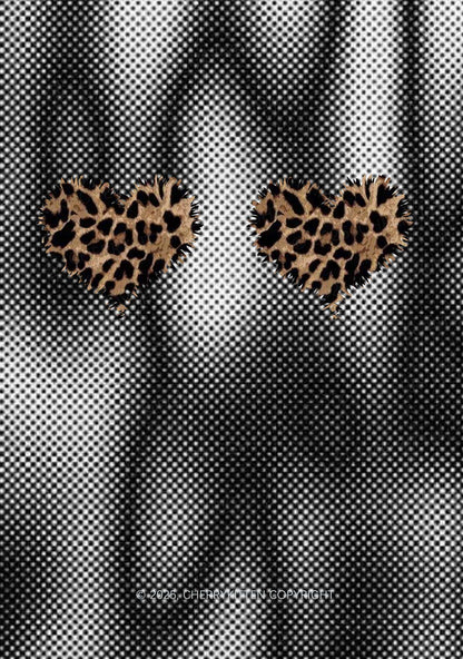 Leopard Hearts Y2K Mesh Long Sleeve Crop Top Cherrykitten