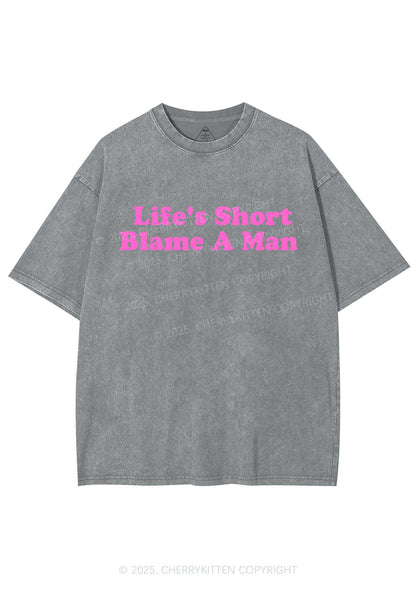Blame A Man Y2K Shirts Washed Tee Cherrykitten