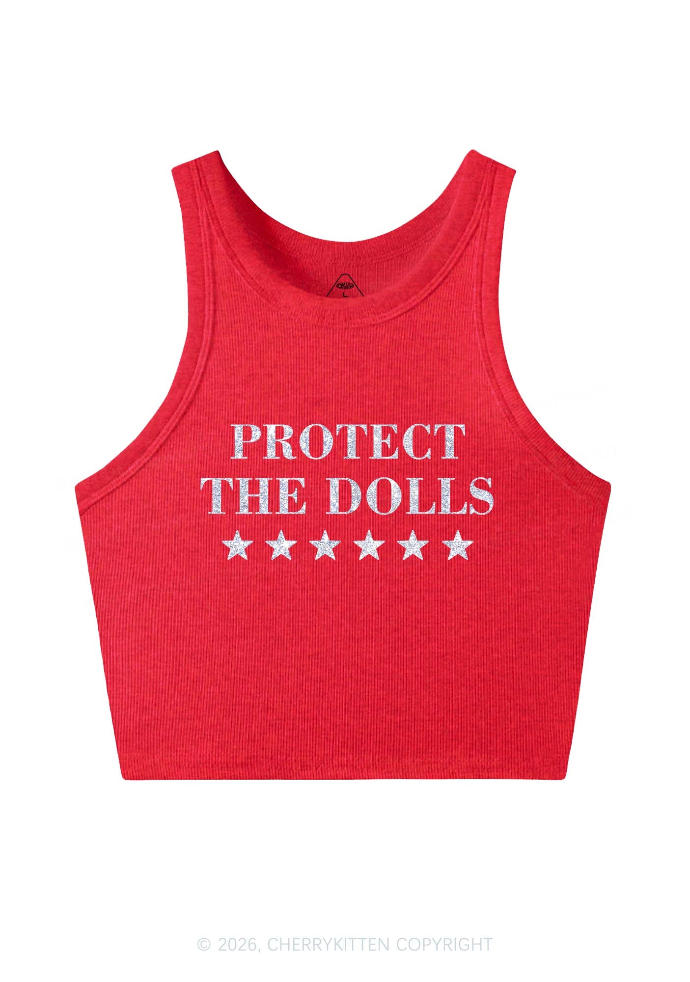 Glitter Protect The Dolls Pride Y2K Crop Tank Top Cherrykitten