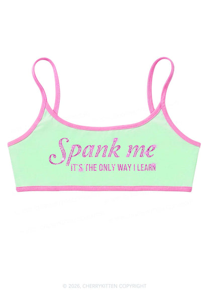 Rhinestone Spank Me Y2K Super Crop Cami Cherrykitten
