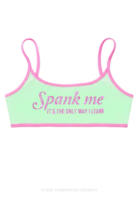 Rhinestone Spank Me Y2K Super Crop Cami Cherrykitten