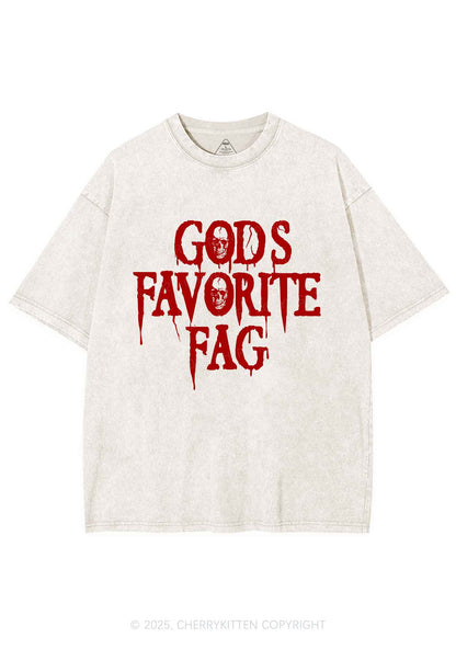 Halloween Gods Favorite Fag Pride Y2K Shirts Washed Tee Cherrykitten