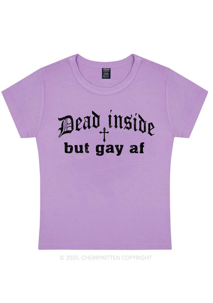 Dead Inside But Gay AF Pride Y2K Baby Tee Cherrykitten
