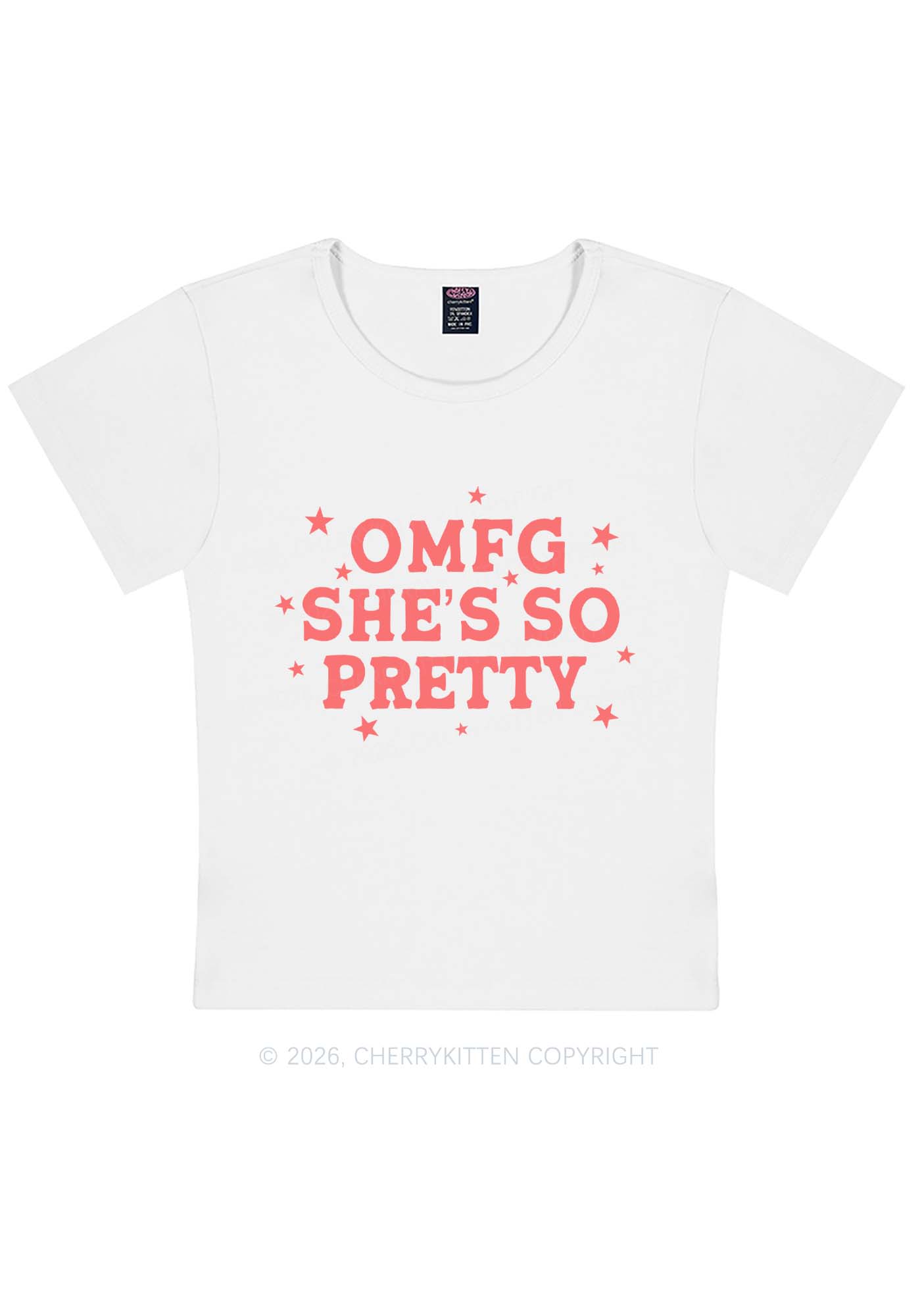OMFG Shes So Pretty Pride Y2K Baby Tee Cherrykitten