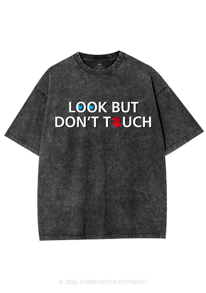 Look Dont Touch Y2K Shirts Washed Tee Cherrykitten