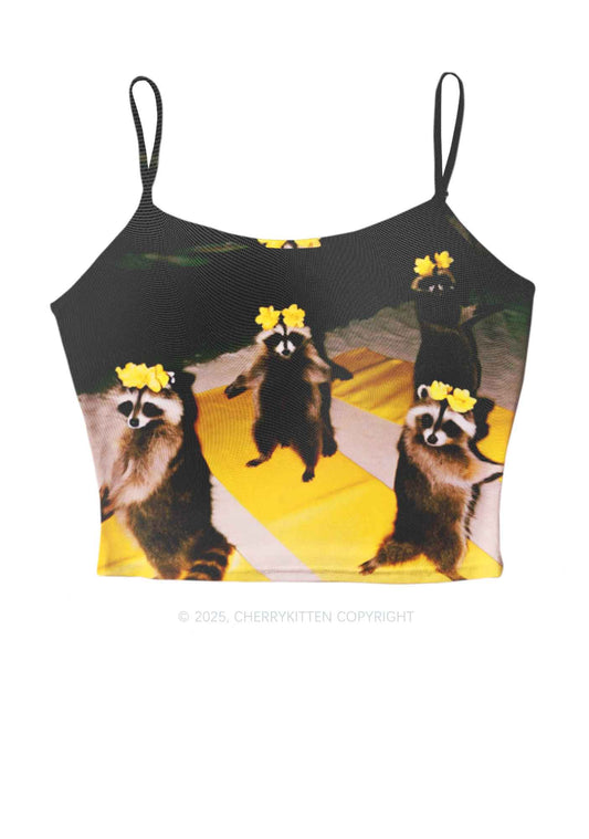 Yoga Raccoon Y2K Mesh Cami Tank Cherrykitten