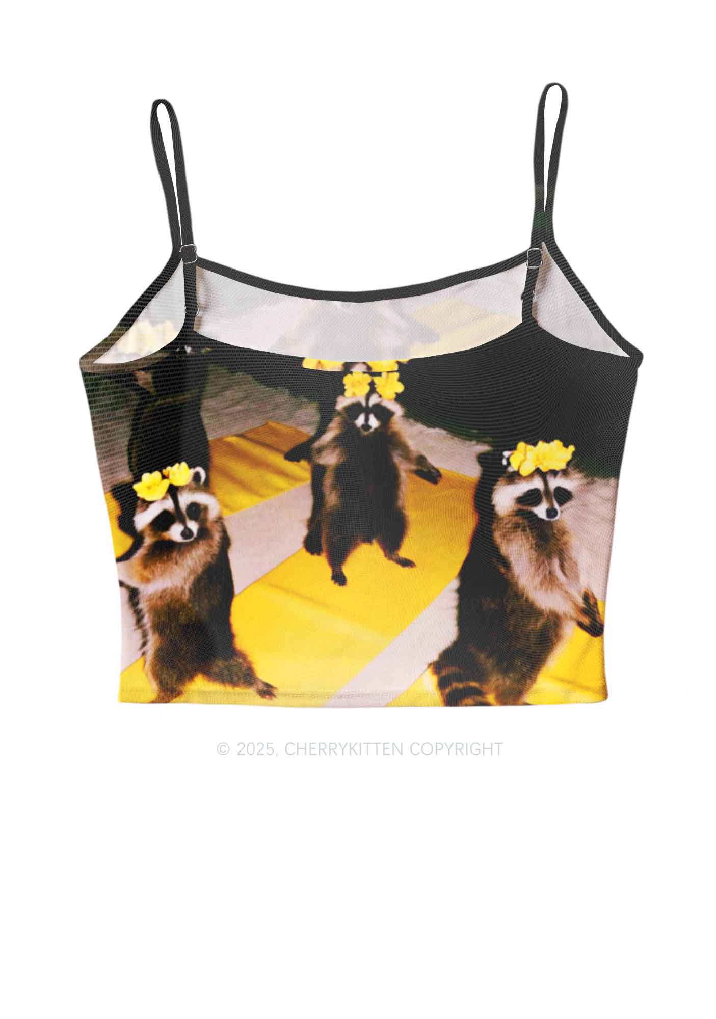 Yoga Raccoon Y2K Mesh Cami Tank Cherrykitten