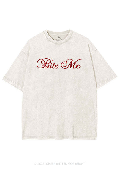 Glitter Bite Me Y2K Shirts Washed Tee Cherrykitten