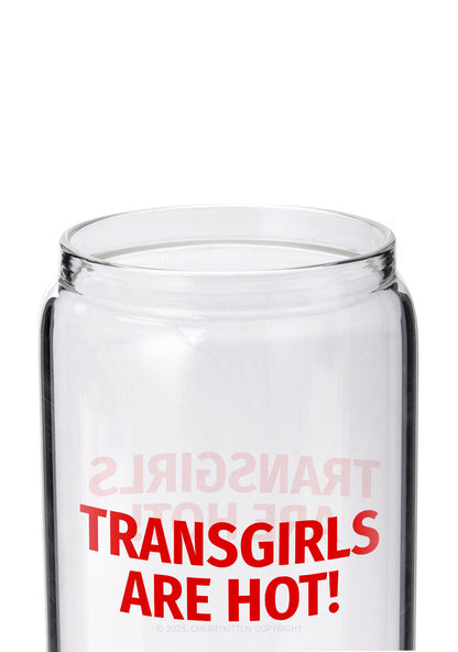 Transgirls Are Hot Pride Y2K Printed Glass Cup Cherrykitten