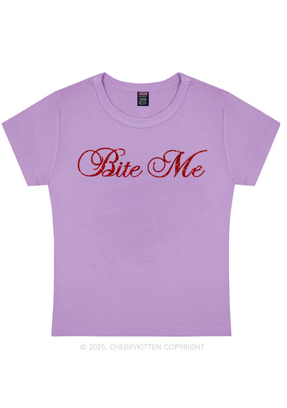 Glitter Bite Me Y2K Baby Tee Cherrykitten