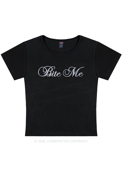 Glitter Bite Me Y2K Baby Tee Cherrykitten