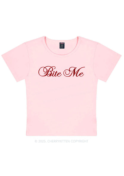 Glitter Bite Me Y2K Baby Tee Cherrykitten