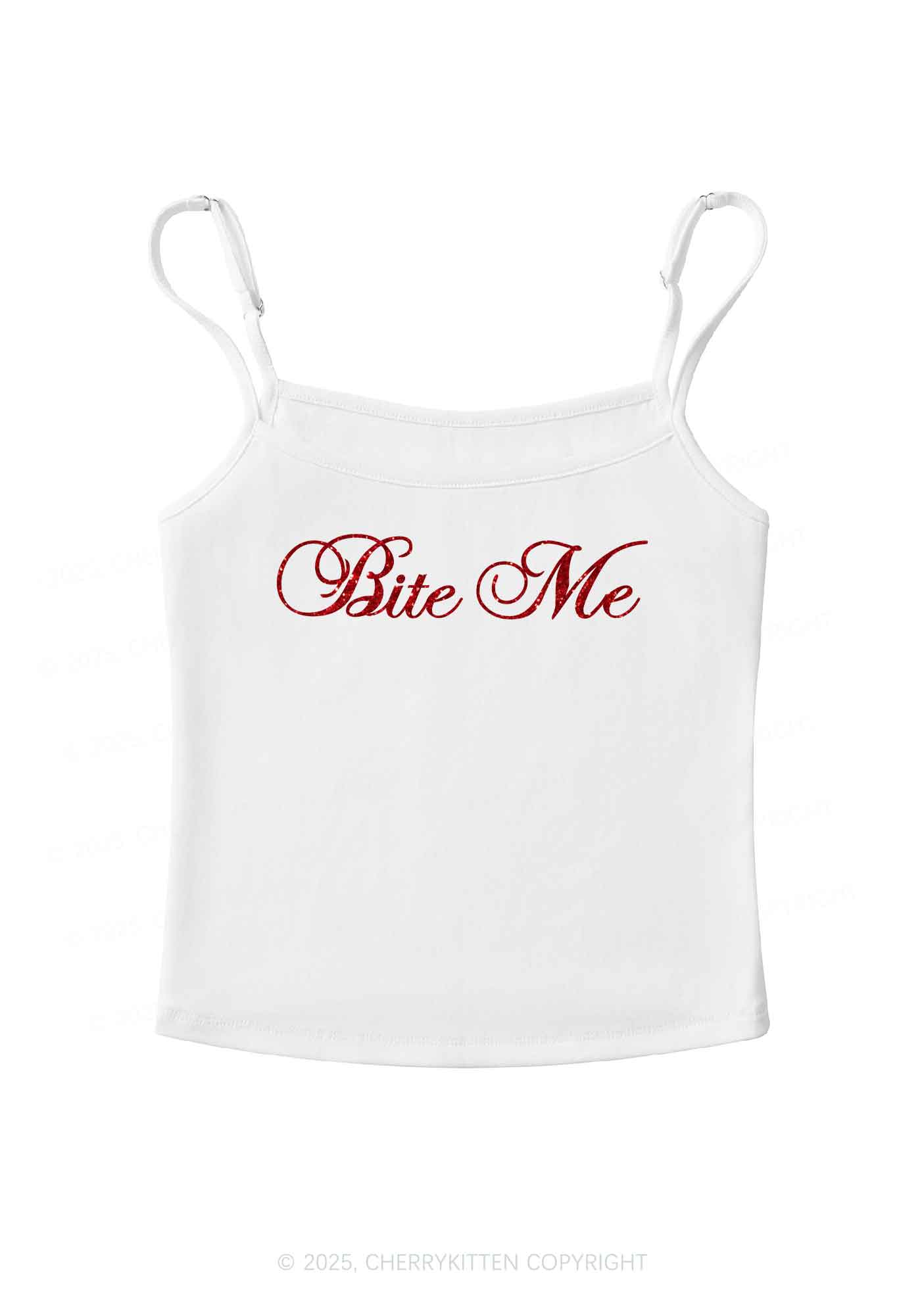 Glitter Bite Me Y2K Spaghetti Strap Cami Cherrykitten