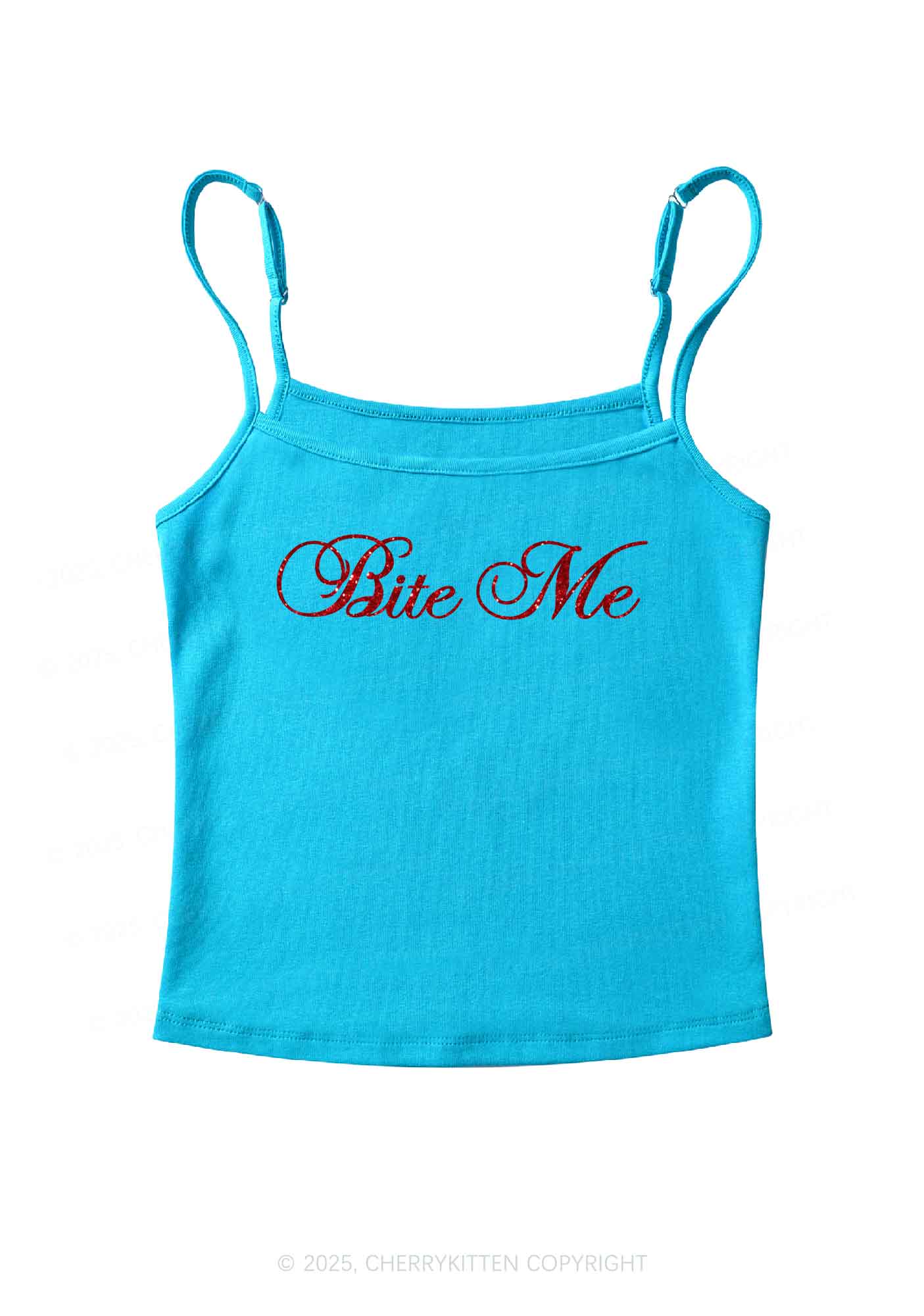 Glitter Bite Me Y2K Spaghetti Strap Cami Cherrykitten