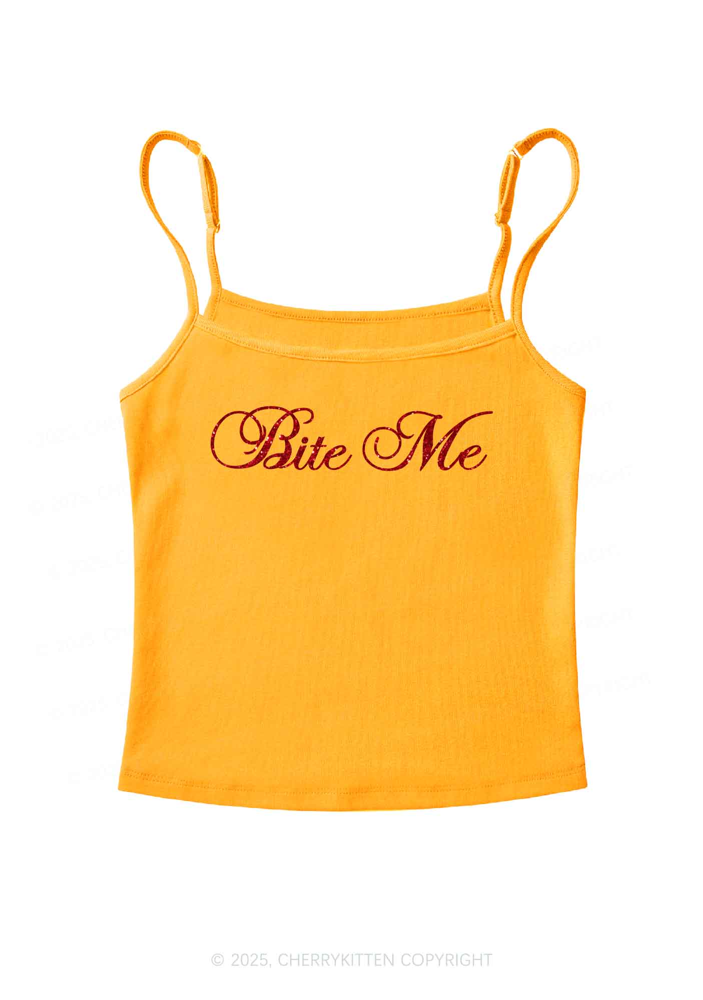 Glitter Bite Me Y2K Spaghetti Strap Cami Cherrykitten
