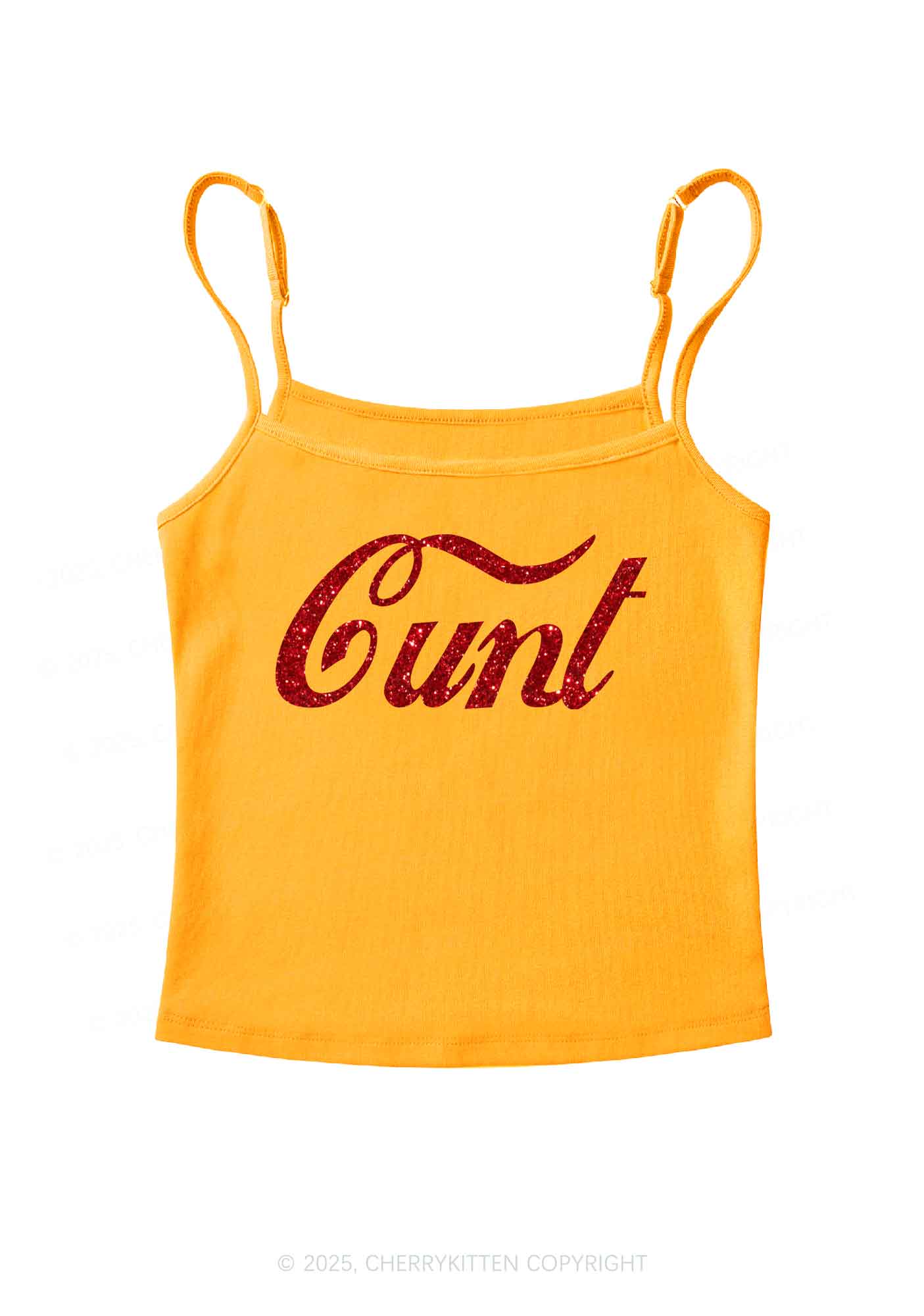 Glitter Special Cxxt Y2K Spaghetti Strap Cami Cherrykitten