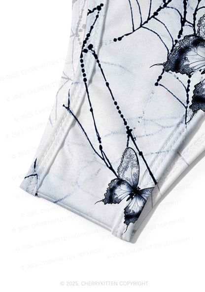 Web And Butterflies Y2K Print Bikini Set Cherrykitten