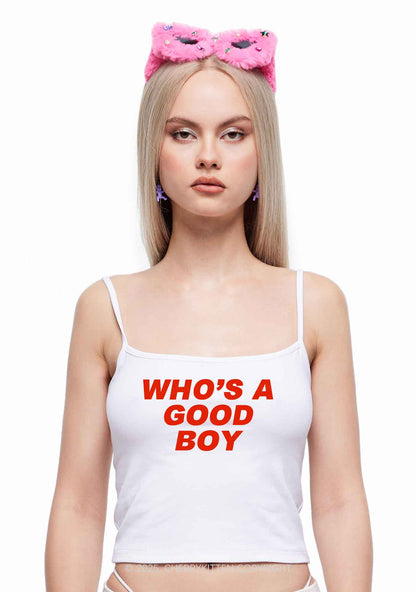Who's A Good Boy Y2K Spaghetti Strap Cami Cherrykitten