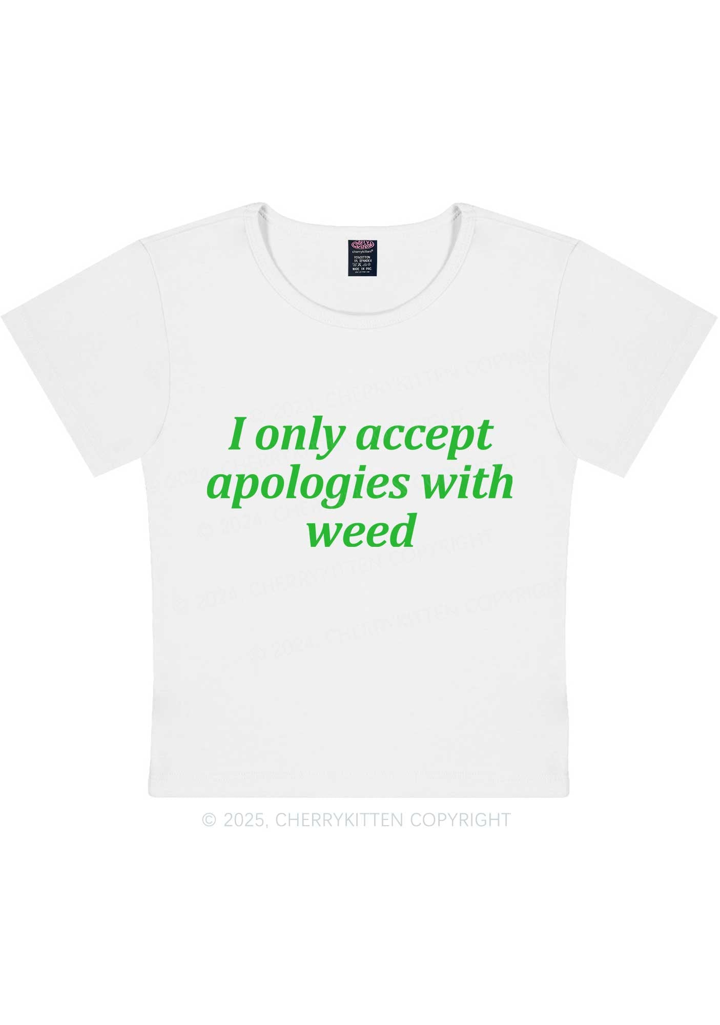 Accept Apologies With Wxxd Y2K Baby Tee Cherrykitten
