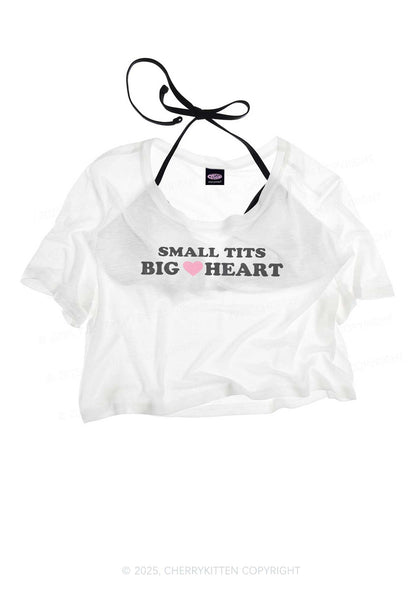 Small But Big Heart Y2K Sheer Crop Tee Cherrykitten