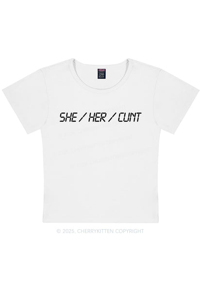 She Her Cxxt Y2K Baby Tee Cherrykitten