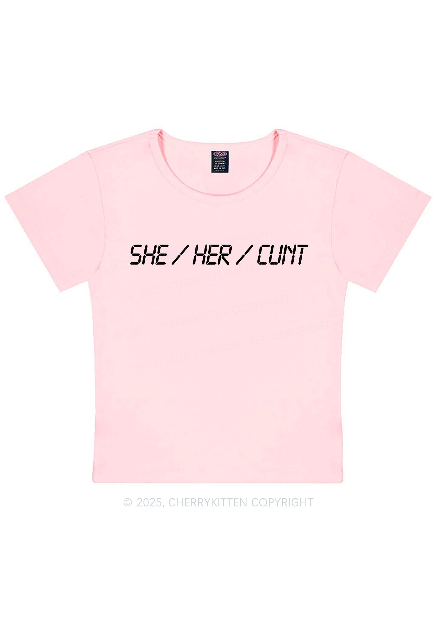 She Her Cxxt Y2K Baby Tee Cherrykitten