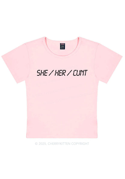 She Her Cxxt Y2K Baby Tee Cherrykitten