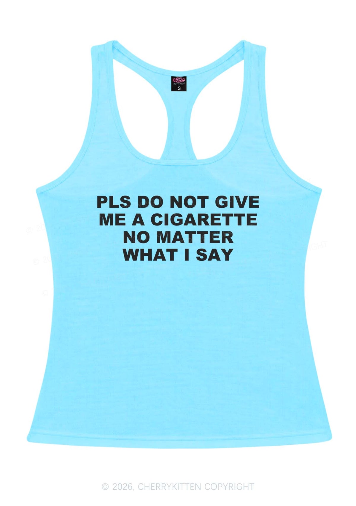 Dont Give Me Cigarette Y2K Women Racerback Tank Top Cherrykitten