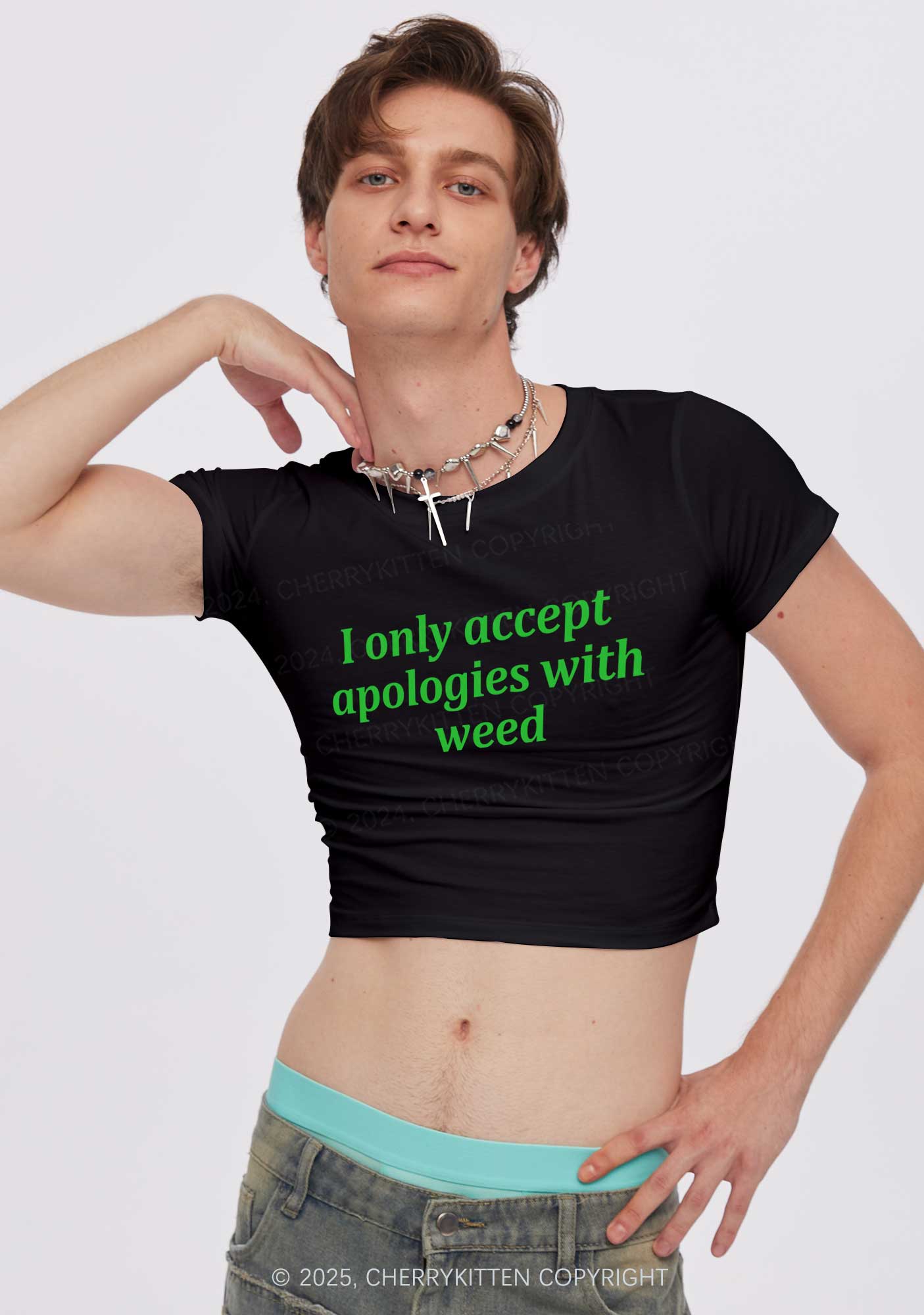 Accept Apologies With Wxxd Y2K Baby Tee Cherrykitten