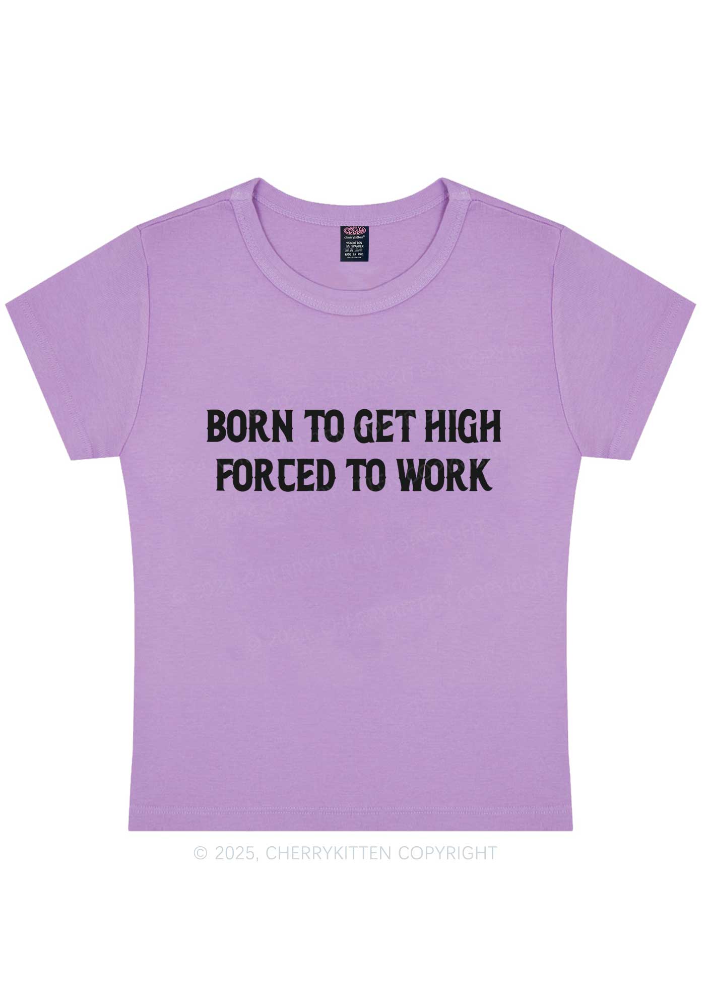Born To Get High Y2K Baby Tee Cherrykitten