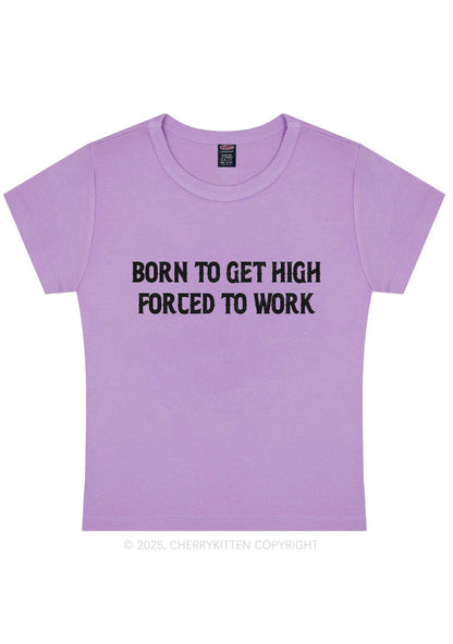 Born To Get High Y2K Baby Tee Cherrykitten
