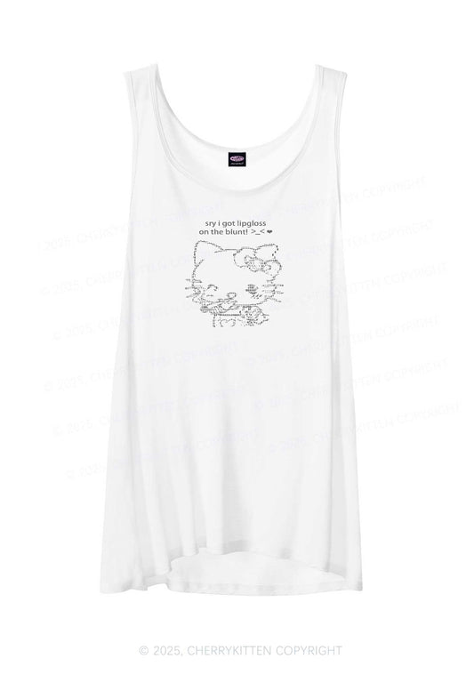 Sorry About Lipgloss Y2K Sheer Boyfriend Tank Cherrykitten