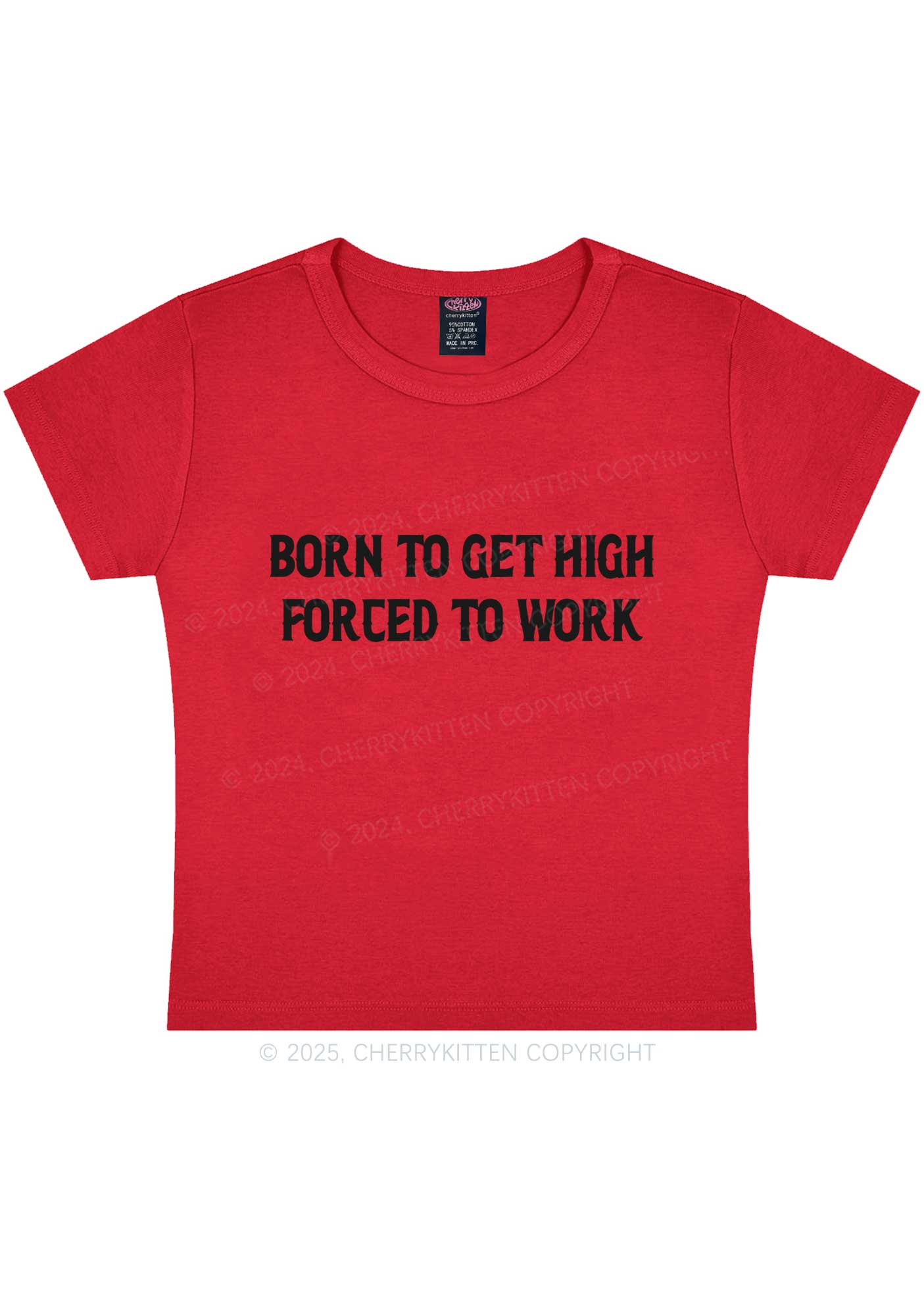 Born To Get High Y2K Baby Tee Cherrykitten