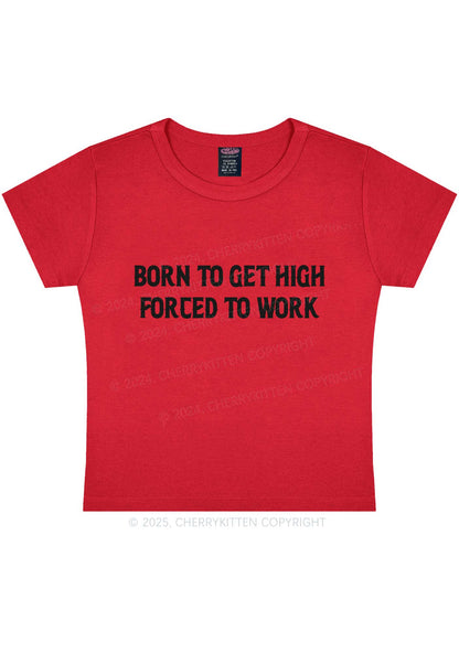 Born To Get High Y2K Baby Tee Cherrykitten