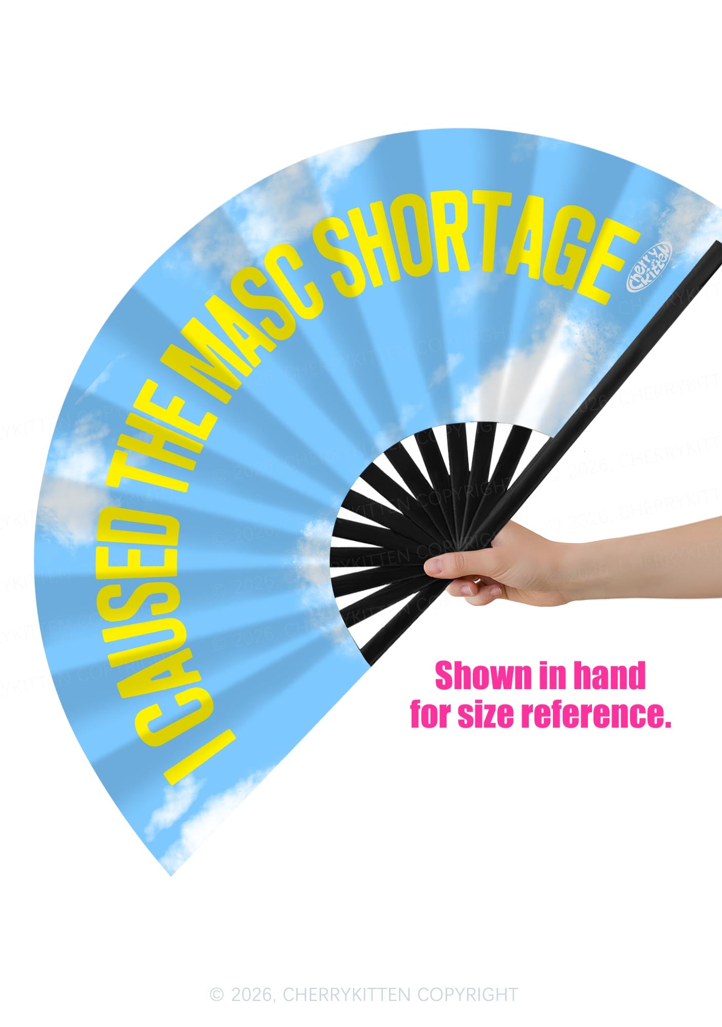 I Caused The Masc Shortage Pride Y2K Rave Hand Fan Cherrykitten