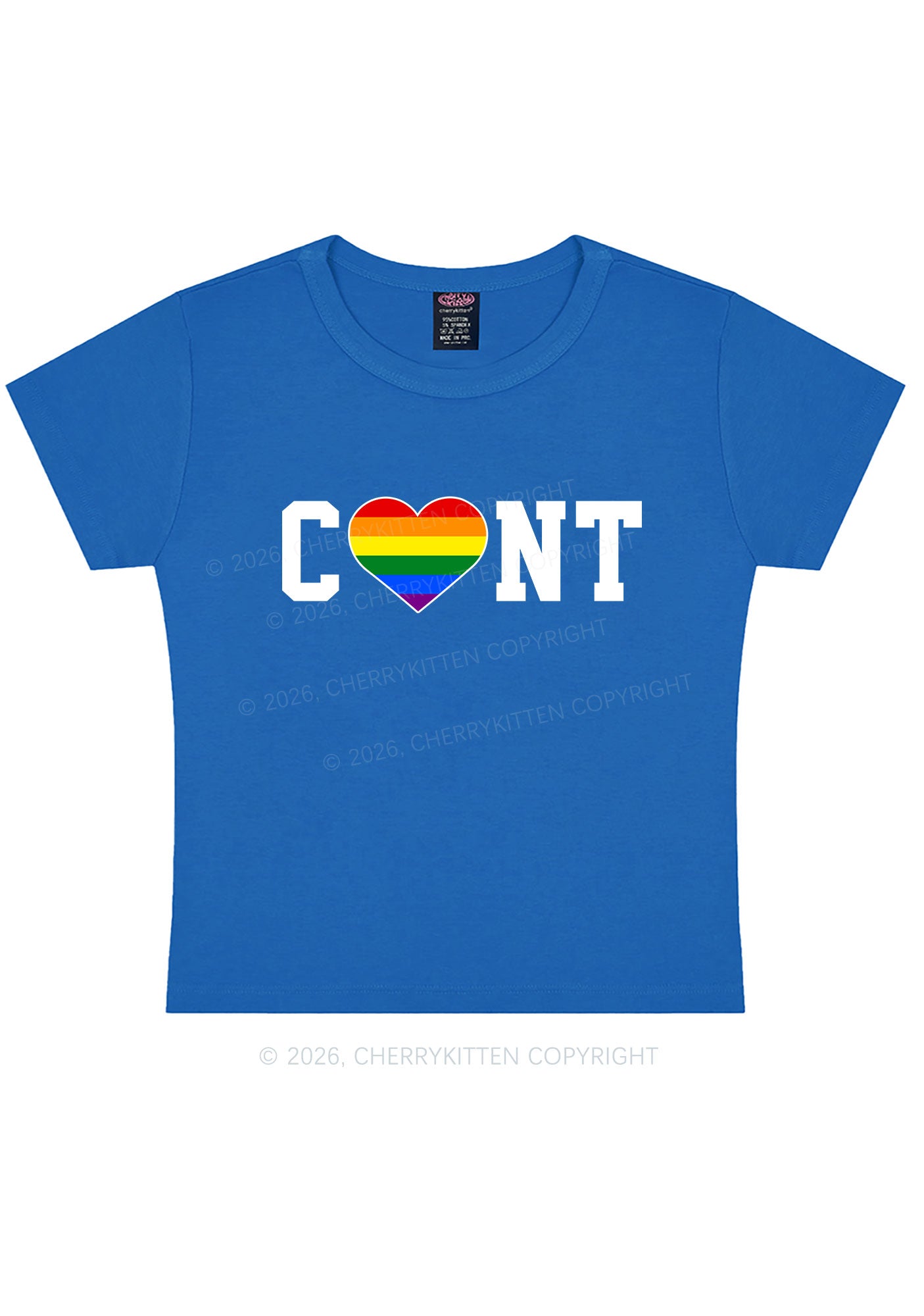 Rainbow Heart Cxxt Pride Y2K Baby Tee Cherrykitten