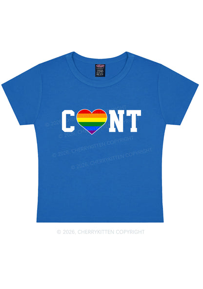 Rainbow Heart Cxxt Pride Y2K Baby Tee Cherrykitten