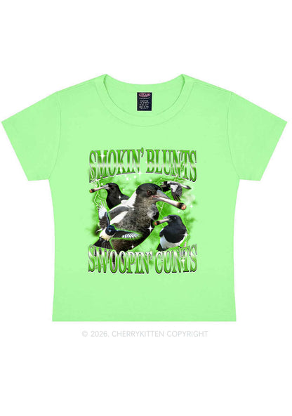Smokin Blunts Swoopin Cxxts Y2K Baby Tee Cherrykitten