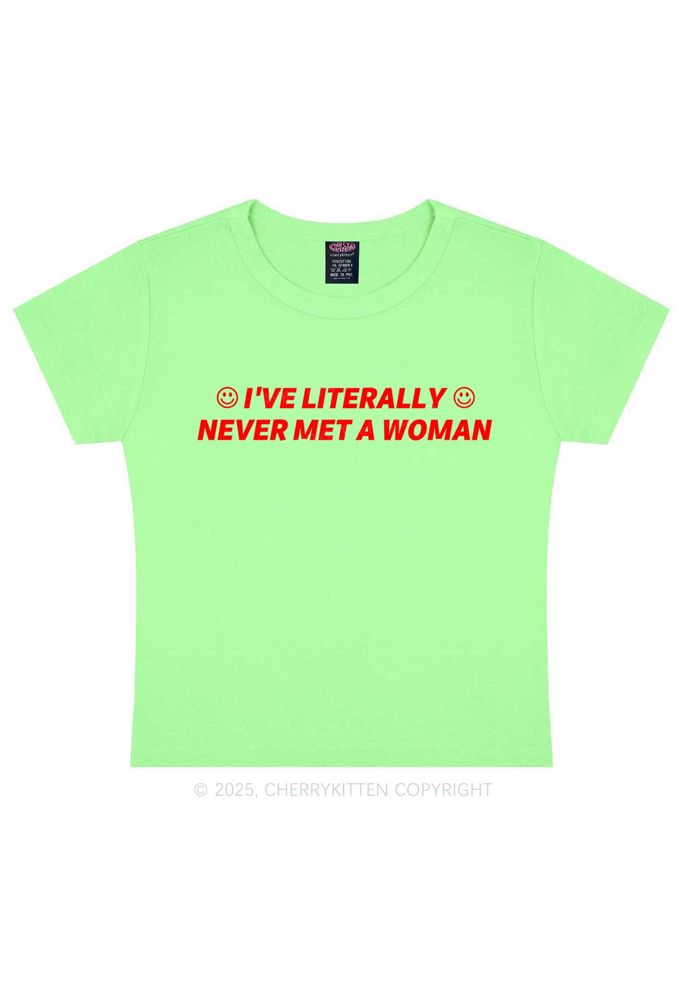 Never Met Woman Pride Y2K Baby Tee Cherrykitten