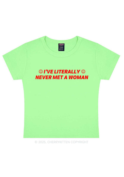 Never Met Woman Pride Y2K Baby Tee Cherrykitten