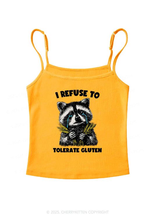 Refuse To Tolerate Gluten Y2K Spaghetti Strap Cami Cherrykitten