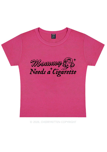 Mommy Needs Cigarette Y2K Baby Tee Cherrykitten