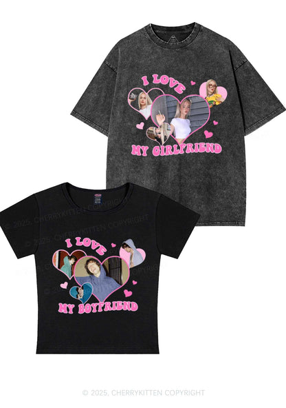 Custom GF BF Photo Y2K Valentine's Day Couple Shirt Cherrykitten